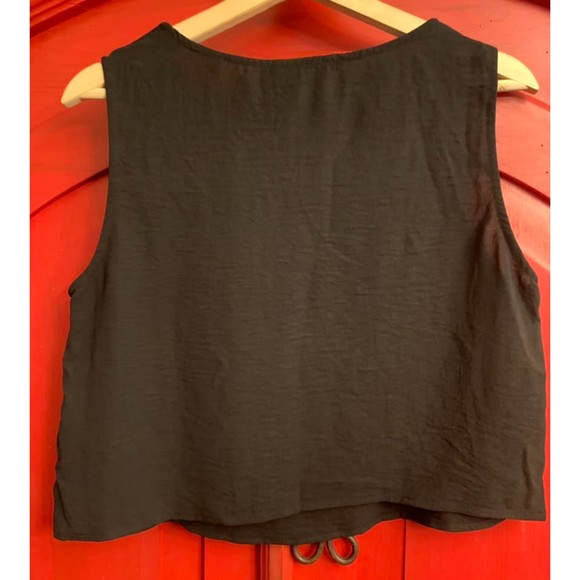 NWT Black Soft Light Weight Tank Top Crop Shirt Summer Cool Woman Women Blouse M - Picture 2 of 2